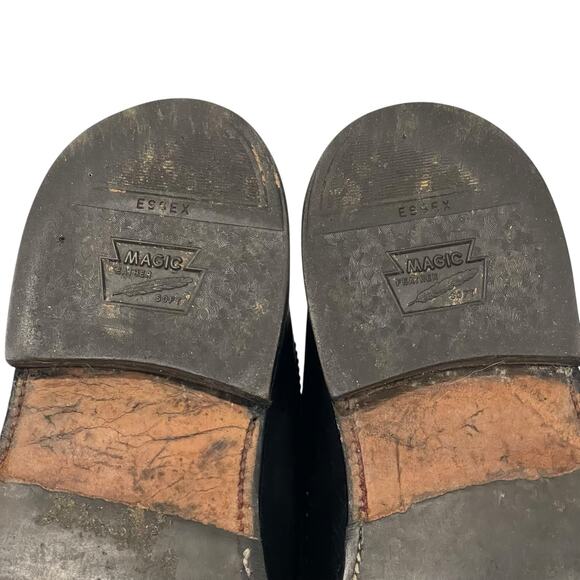 Hanover Black Wingtip Shoes Men 8.5 Leather Dress Lace Up Oxfords Vintage READ main image 12